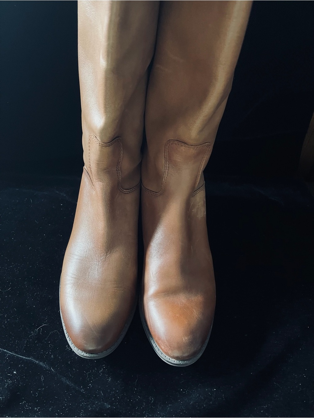 Classic Brown Leather Women's Knee-High Boots
